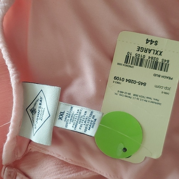 NWT St Johns Bay Womens Top Pink flowy cold shoulder Blouse Size XXL - Picture 7 of 9